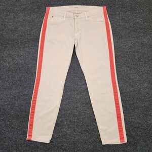 Hudson Jeans Size 29 Y2K Sporty Preppy Athleisure Red Side Stripe Crop Straight